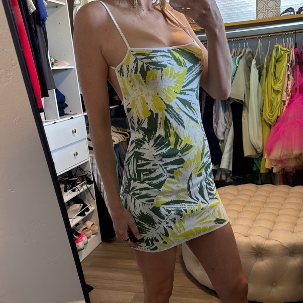 Tropical Print Mini Dress